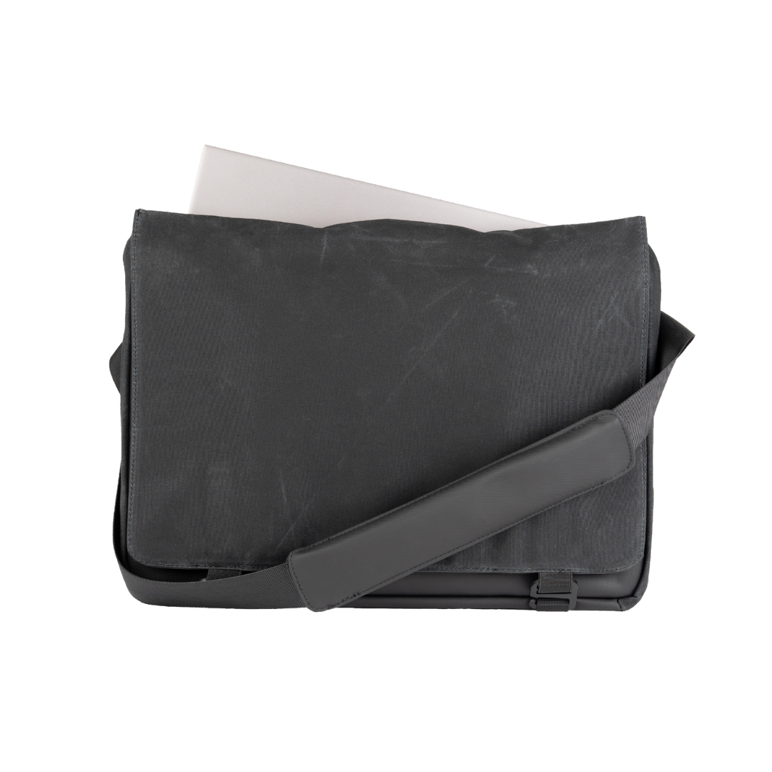 Plain black messenger bag sale